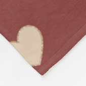 Couverture Polaire Cœurs Pailletés Crème Rouge Or (Coin)