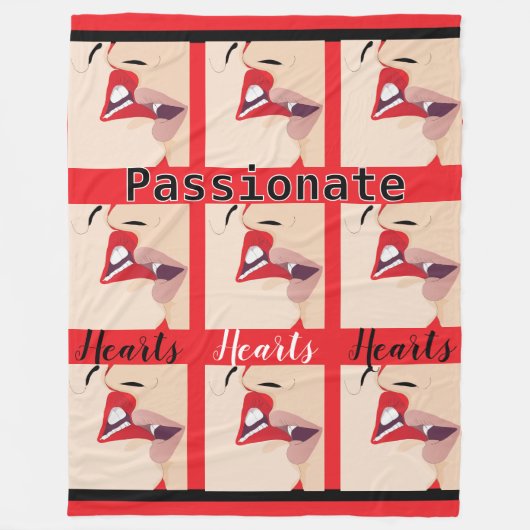 Couverture Polaire Coeurs passionnés (Devant)