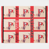 Couverture Polaire Coeurs passionnés (Devant (Horizontal))