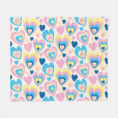 Couverture Polaire Coeurs Pastel. (Devant (Horizontal))