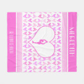 Couverture Polaire Coeurs personnalisés d'aquarelle de rose de (Devant (Horizontal))