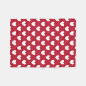 Couverture Polaire Coeurs polka blancs et rouges (Devant (Horizontal))