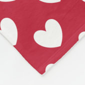 Couverture Polaire Coeurs polka blancs et rouges (Coin)