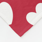 Couverture Polaire Coeurs polka blancs et rouges (Coin)