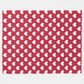 Couverture Polaire Coeurs polka blancs et rouges (Devant (Horizontal))