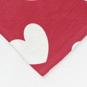 Couverture Polaire Coeurs polka blancs et rouges (Coin)