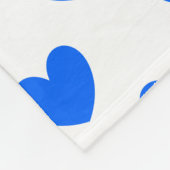 Couverture Polaire Coeurs polka bleu sur blanc (Coin)
