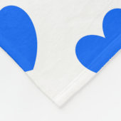 Couverture Polaire Coeurs polka bleu sur blanc (Coin)