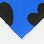 Couverture Polaire Coeurs polka noirs sur bleu (Coin)