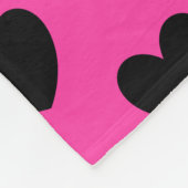 Couverture Polaire Coeurs polka noirs sur rose fuchsia (Coin)