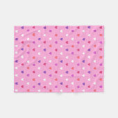 Couverture Polaire Coeurs polka rose (Devant (Horizontal))