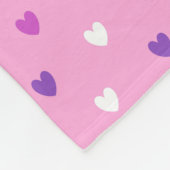Couverture Polaire Coeurs polka rose (Coin)