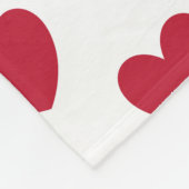 Couverture Polaire Coeurs polka rouge sur blanc (Coin)