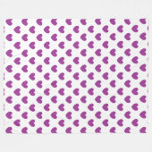 Couverture Polaire Coeurs polka violet sur blanc (Devant (Horizontal))