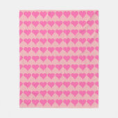 Couverture Polaire Coeurs Pots Roses (Devant)