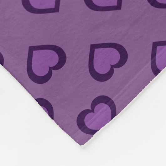 Couverture Polaire Coeurs pourpres (Coin)