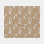 Couverture Polaire Coeurs rayés blancs sur café glacé (Devant (Horizontal))