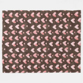 Couverture Polaire Cœurs rose brun   (Devant (Horizontal))
