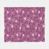 Couverture Polaire Coeurs rose et violet (Devant (Horizontal))