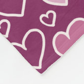 Couverture Polaire Coeurs rose et violet (Coin)