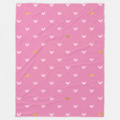 Couverture Polaire Coeurs rose Fille Or (Devant)