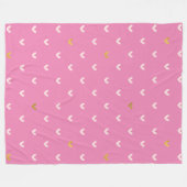 Couverture Polaire Coeurs rose Fille Or (Devant (Horizontal))