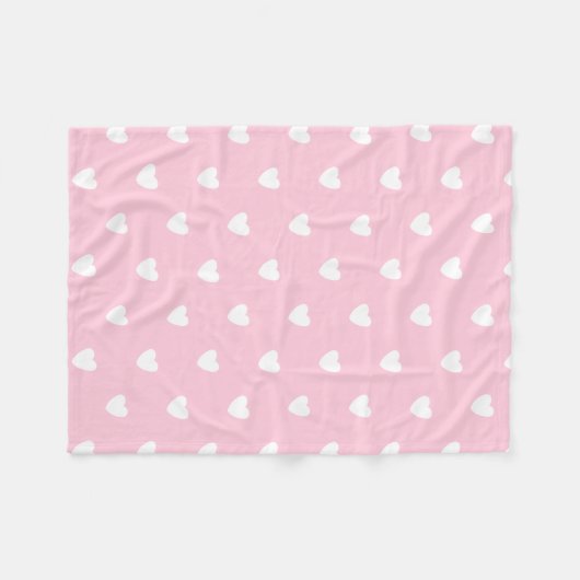 Couverture Polaire Coeurs roses (Devant (Horizontal))
