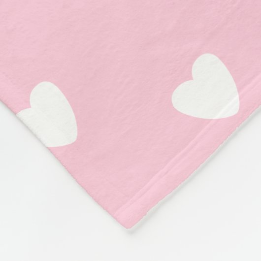 Couverture Polaire Coeurs roses (Coin)