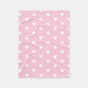 Couverture Polaire Coeurs roses