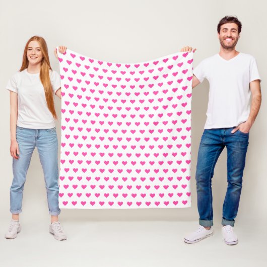Couverture Polaire Coeurs roses - Amour (En situation)