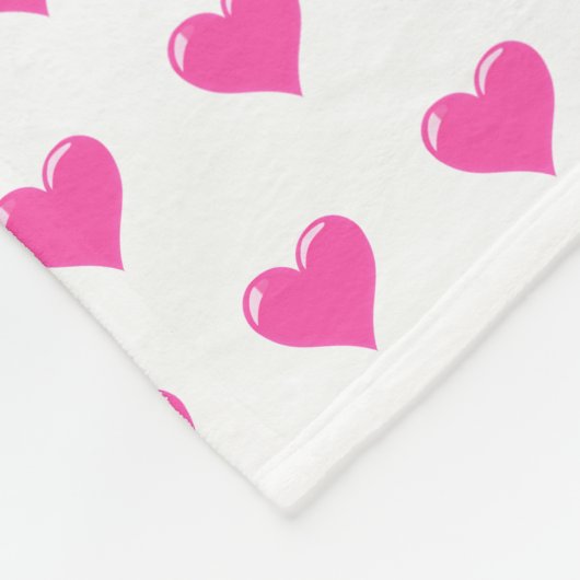 Couverture Polaire Coeurs roses - Amour (Coin)