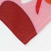 Couverture Polaire Coeurs roses et rouges, motifs de fleurs et initia (Coin)