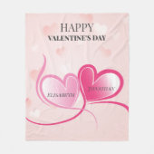 Couverture Polaire Coeurs roses métalliques (Devant)