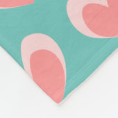 Couverture Polaire Coeurs roses mignons et Motif Turquoise Personnali (Coin)
