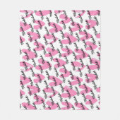 Couverture Polaire Coeurs roses modernes aquarelle calligraphie de te (Devant)