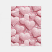 Couverture Polaire Cœurs roses perles bébé (Devant)