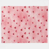 Couverture Polaire Cœurs roses rouges Amour (Devant (Horizontal))