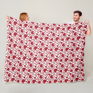 Couverture Polaire Cœurs Roses Rouges Motif Minimaliste Saint-Valenti