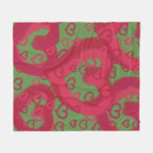Couverture Polaire Coeurs roses tirés sur la couleur faite sur (Devant (Horizontal))