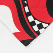 Couverture Polaire Coeurs rouge noir blanc Saint Valentin (Coin)