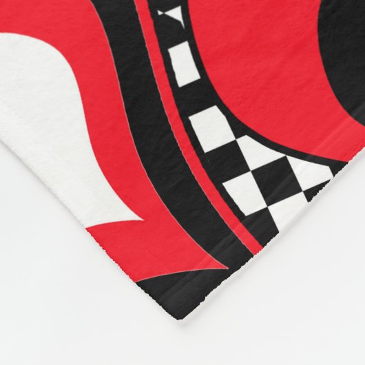 Couverture Polaire Coeurs rouge noir blanc Saint Valentin (Coin)