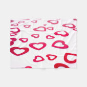 Couverture Polaire Coeurs rouges (Devant (Horizontal))