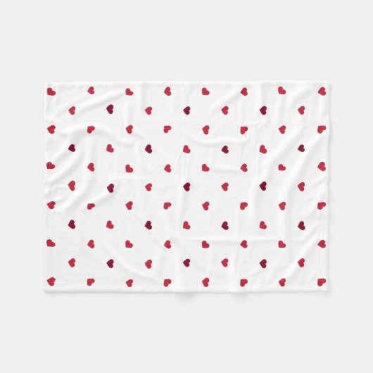 Couverture Polaire Coeurs rouges (Devant (Horizontal))