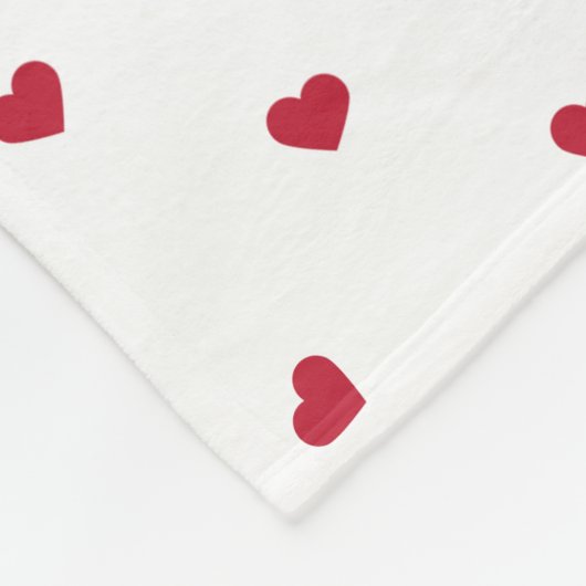 Couverture Polaire Coeurs rouges (Coin)