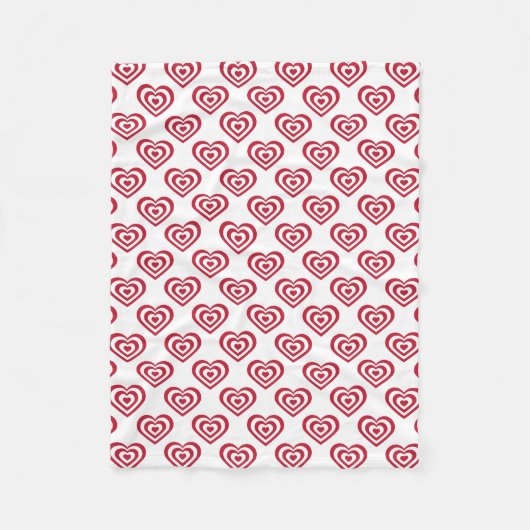 Couverture Polaire Coeurs rouges (Devant)