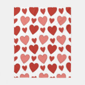 Couverture Polaire Coeurs rouges (Devant)