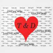 Couverture Polaire Cœurs rouges amour vous amour vous plus monogramme (Devant (Horizontal))