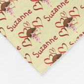 Couverture Polaire Coeurs rouges Chiot Cute Personnalisé (Coin)