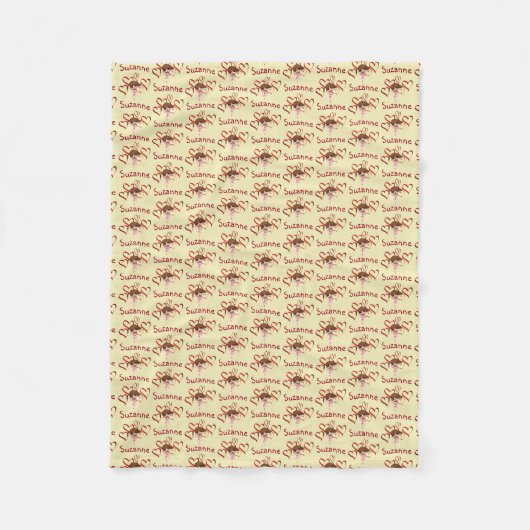 Couverture Polaire Coeurs rouges Chiot Cute Personnalisé (Devant)