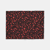 Couverture Polaire Coeurs rouges et baisers (Devant (Horizontal))